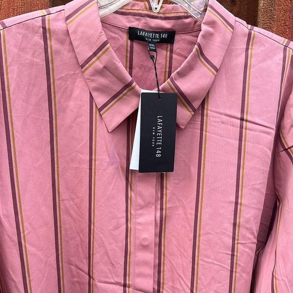 Layayette 148 New York Women Button Down Shirt Size XXL Vintage Rose Multi - Picture 5 of 16